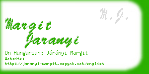 margit jaranyi business card