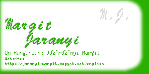 margit jaranyi business card